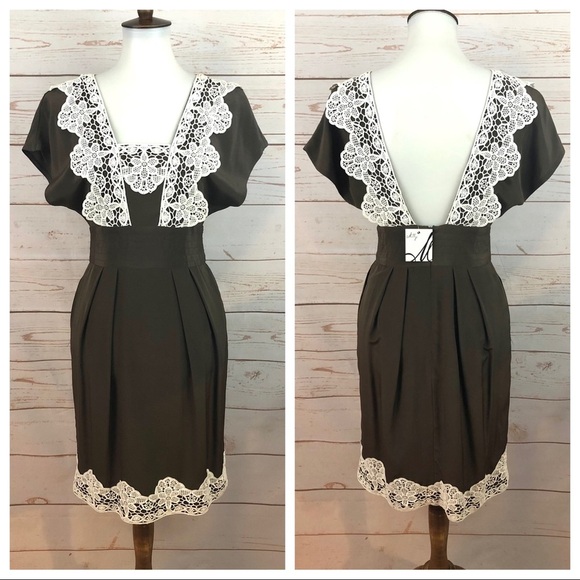 NWT Milly Crochet Lace Silk Cottagecore Dress - Picture 1 of 12